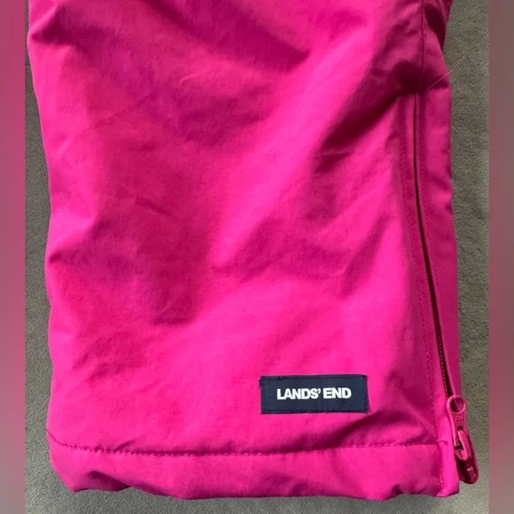 Lands' End Kids Pink Squall Waterproof Insulated Iron Knee Snow Bibs Kids 8 - Picture 9 of 10